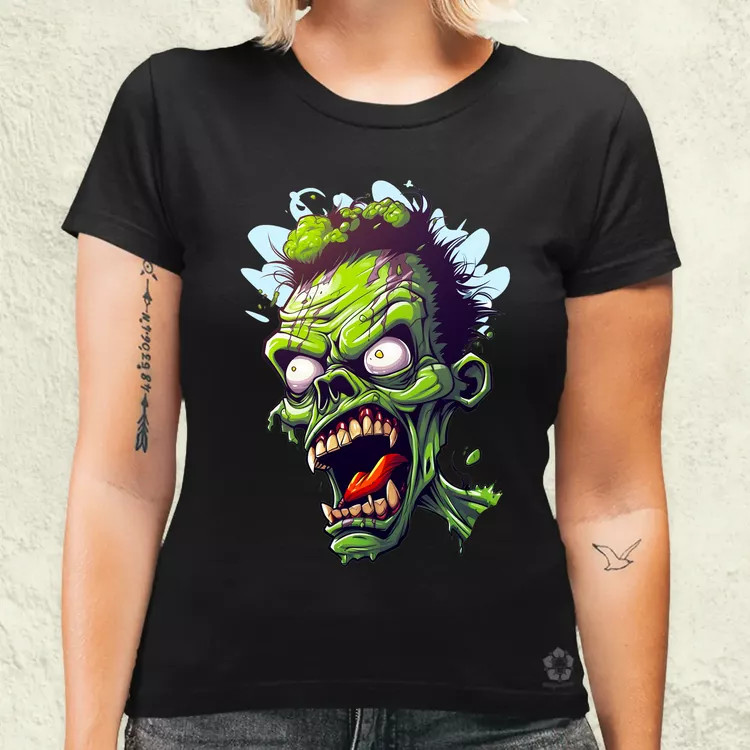 Zombi karikatúra v7 női póló