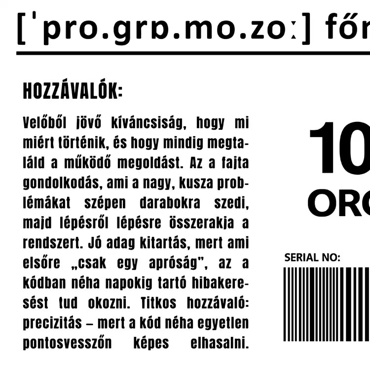 Programozó összetevői fekete férfi póló