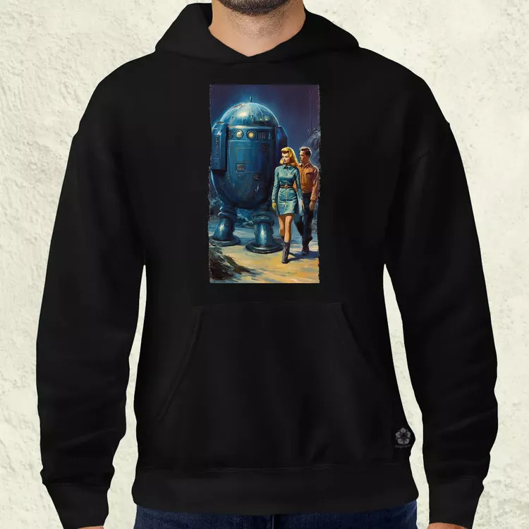 1950-es évek retró futurisztikus sci-fi poszter v2 férfi pulóver