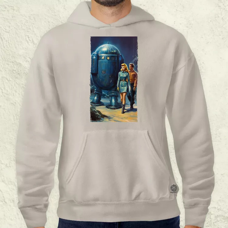 1950-es évek retró futurisztikus sci-fi poszter v2 férfi pulóver
