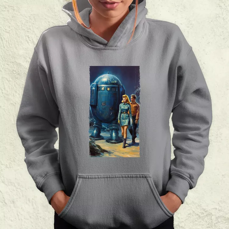 1950-es évek retró futurisztikus sci-fi poszter v2 női pulóver