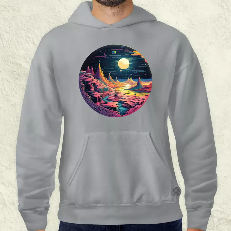 Pixelart bakelit a holdon v5 férfi pulóver