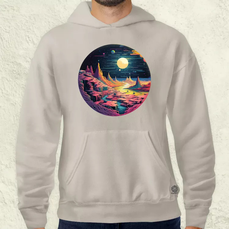 Pixelart bakelit a holdon v5 férfi pulóver