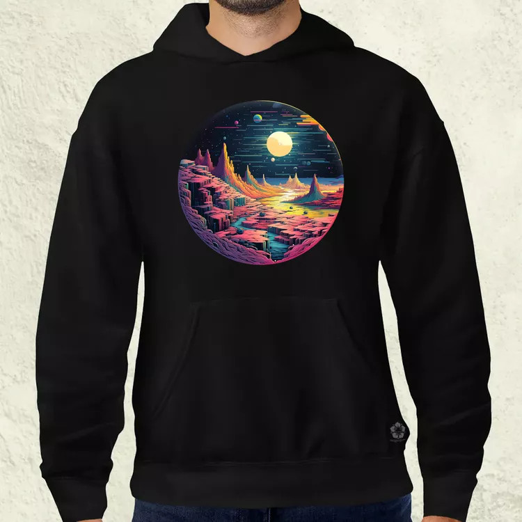 Pixelart bakelit a holdon v5 férfi pulóver