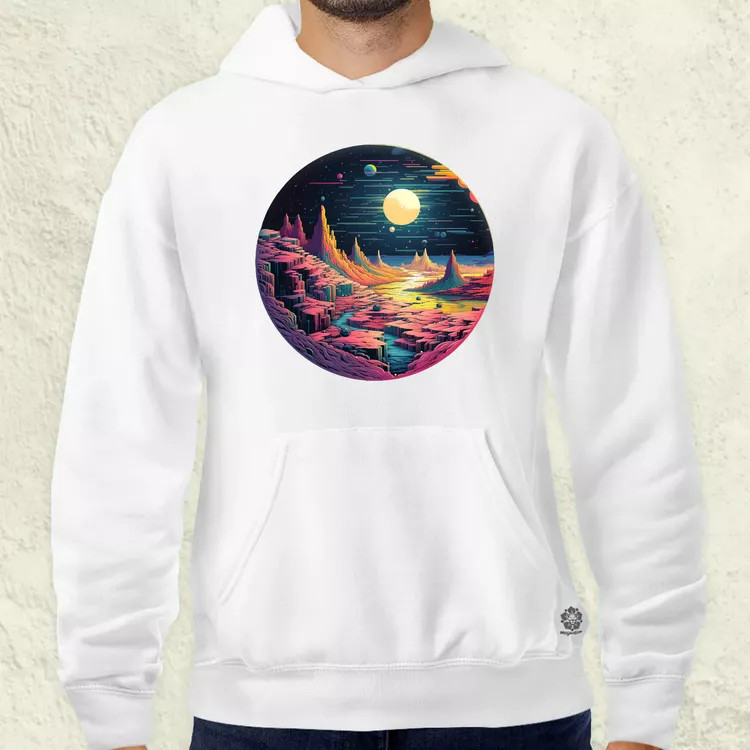 Pixelart bakelit a holdon v5 férfi pulóver