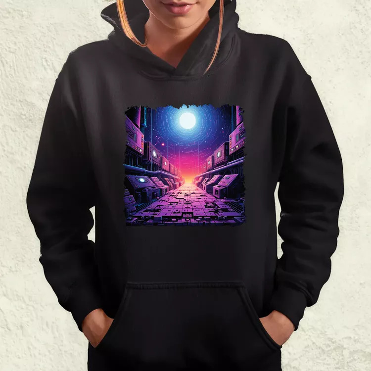 Pixelart bakelit az űrben v3 női pulóver
