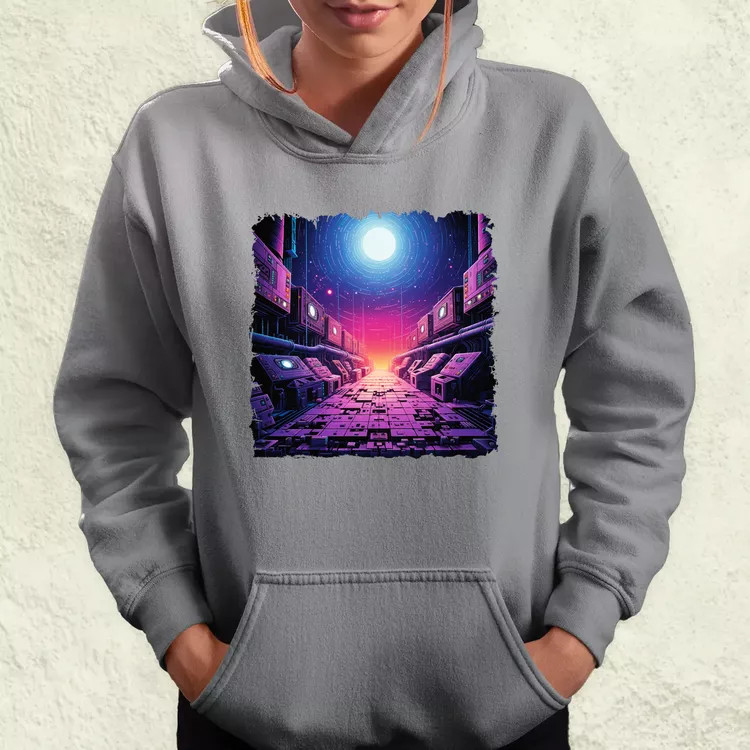 Pixelart bakelit az űrben v3 női pulóver