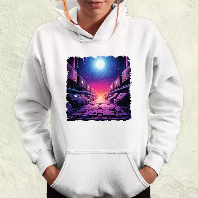Pixelart bakelit az űrben v3 női pulóver