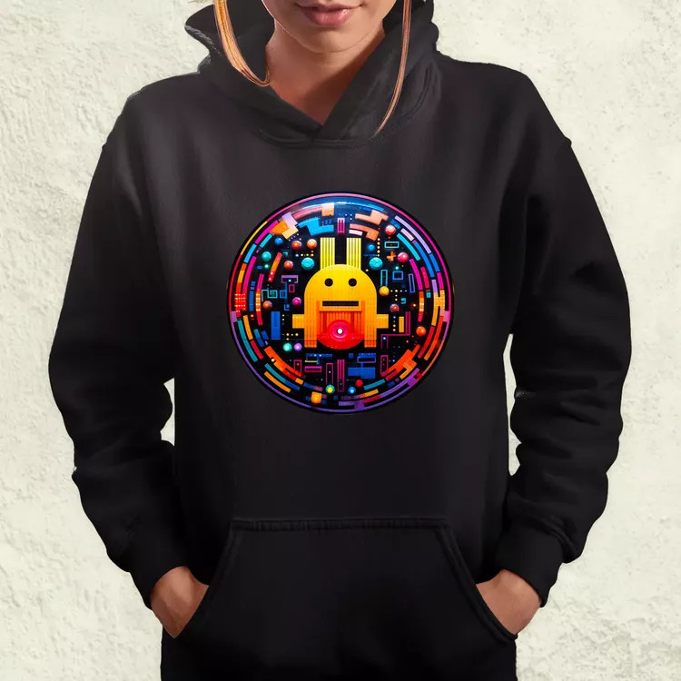 Pixelart bakelit az űrben v6 női pulóver
