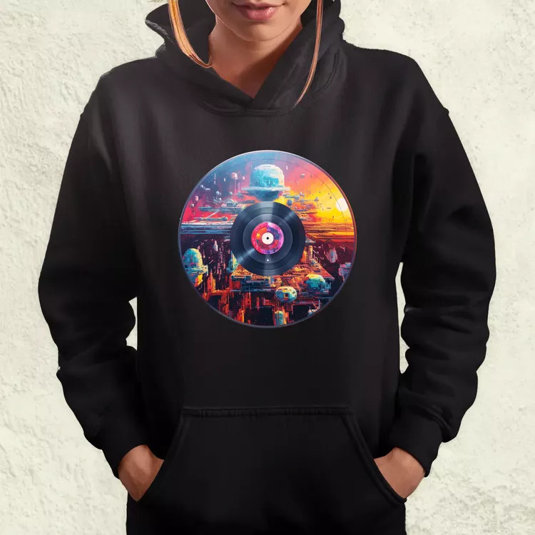 Pixelart bakelit az űrben v7 női pulóver