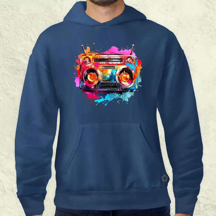 Retró boombox v2 férfi pulóver