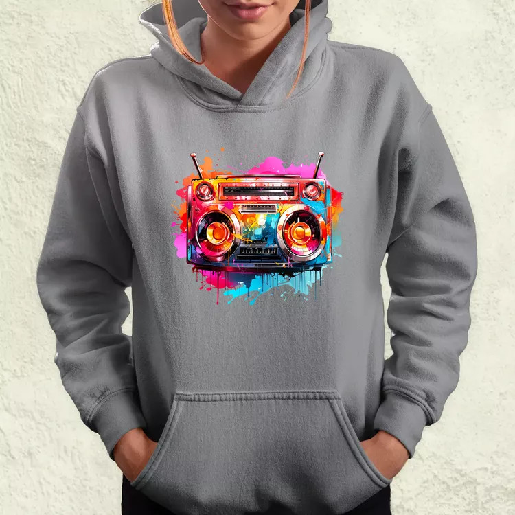 Retró boombox v2 női pulóver