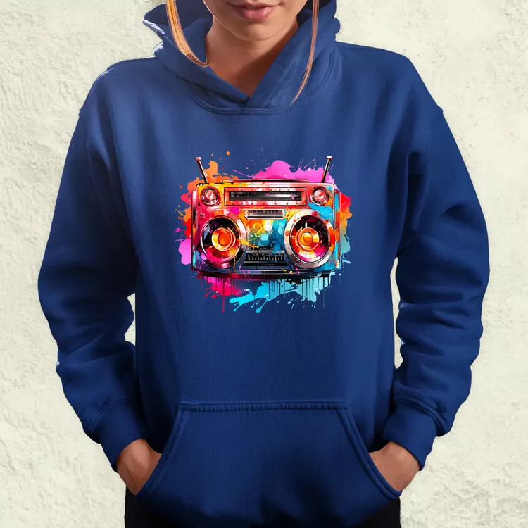 Retró boombox v2 női pulóver