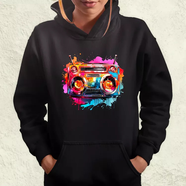 Retró boombox v2 női pulóver
