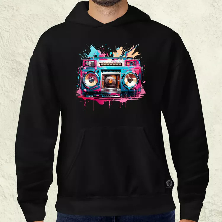 Retró boombox v4 férfi pulóver