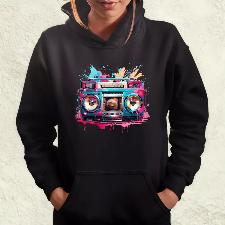 Retró boombox v4 női pulóver