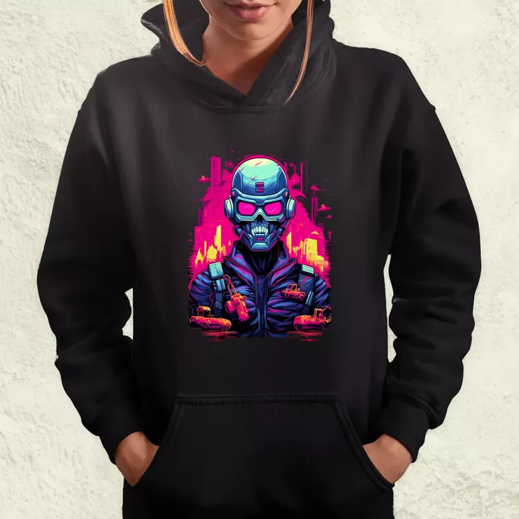 Retró cyberpunk v1 női pulóver