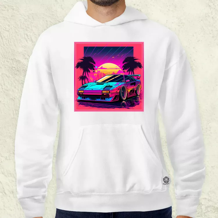 Retró hullám Ferrari F-40 v1 férfi pulóver
