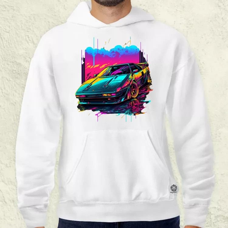Retró hullám Ferrari Testarossa v3 férfi pulóver