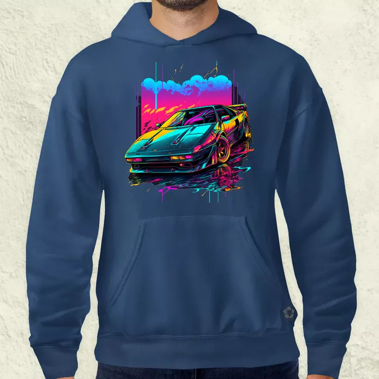 Retró hullám Ferrari Testarossa v3 férfi pulóver