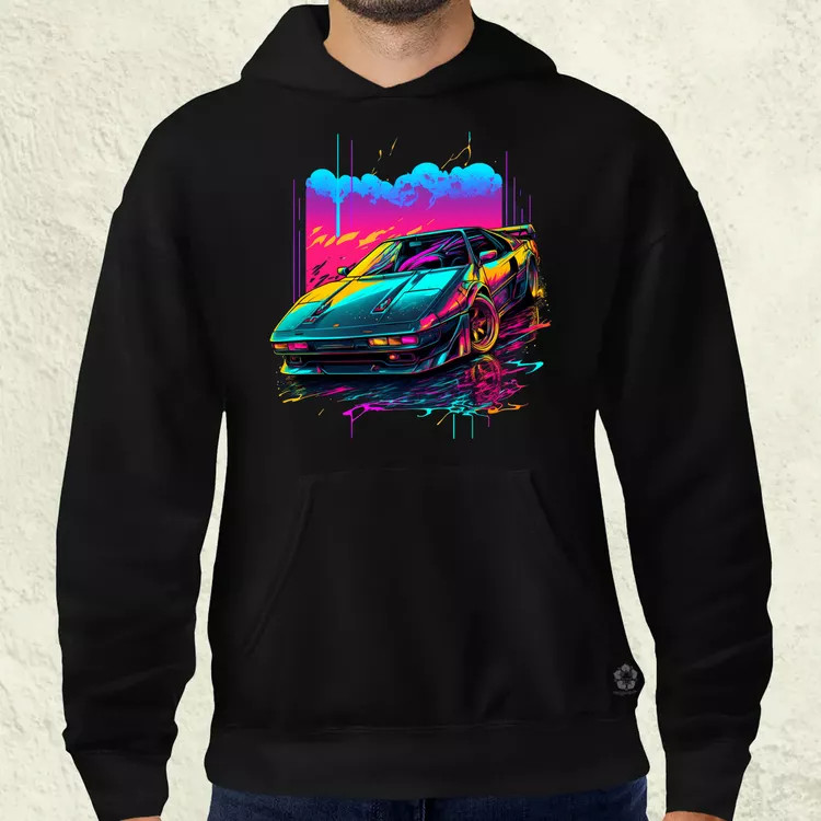 Retró hullám Ferrari Testarossa v3 férfi pulóver
