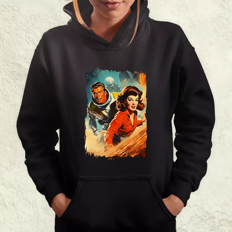 Retró sci-fi v16 női pulóver