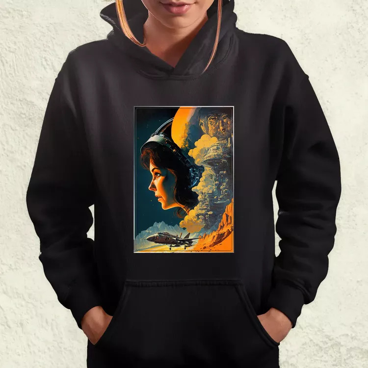 Retró sci-fi v7 női pulóver