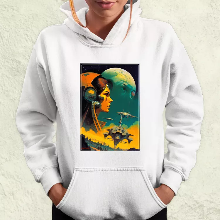 Retró sci-fi v9 női pulóver