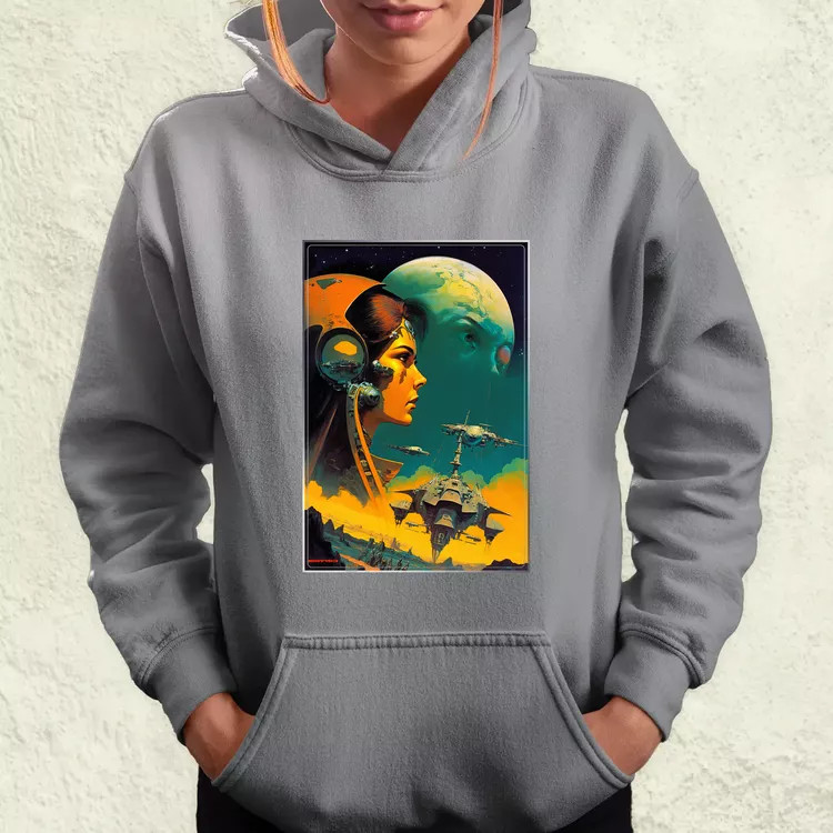 Retró sci-fi v9 női pulóver