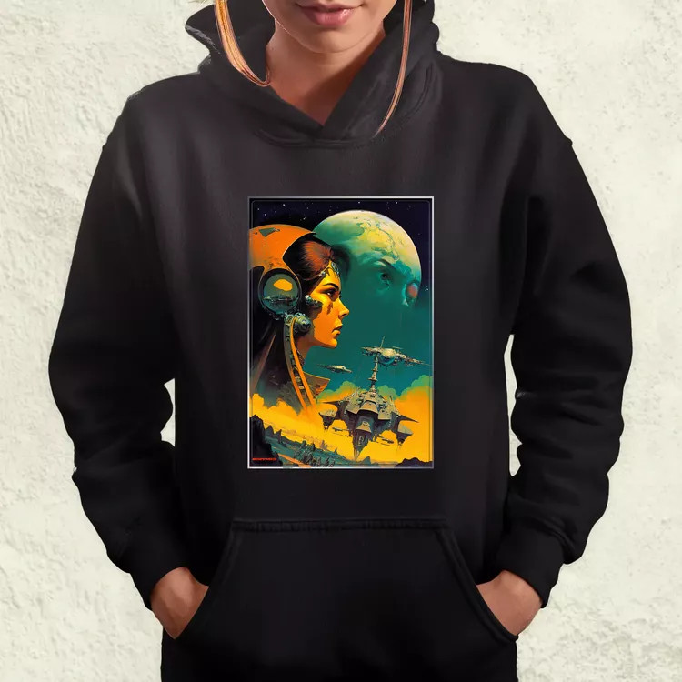 Retró sci-fi v9 női pulóver