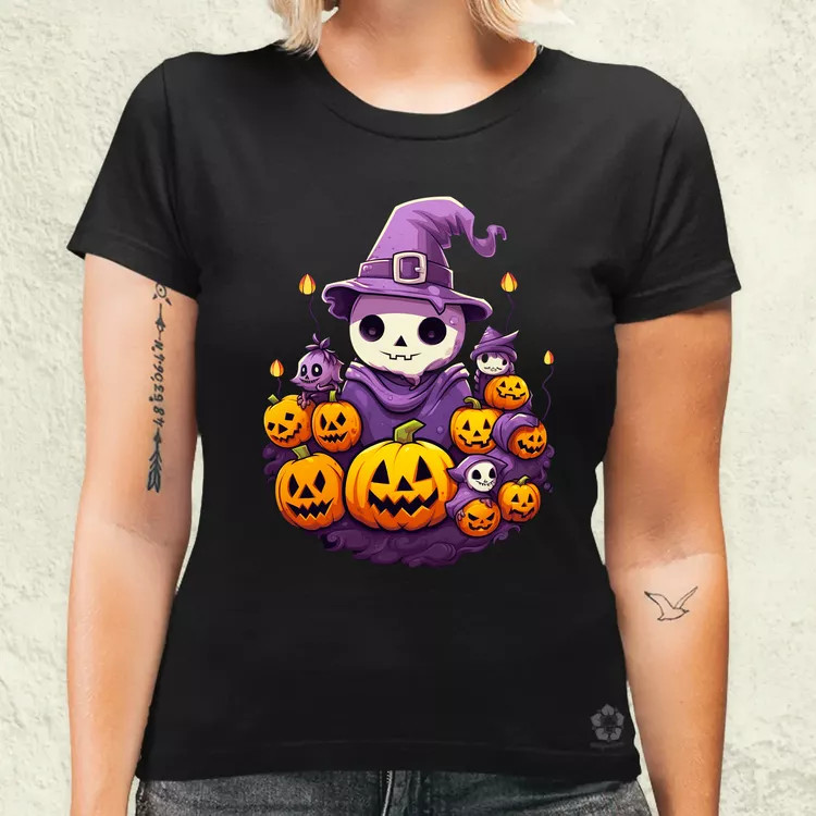 Cuki Halloween v1 női póló