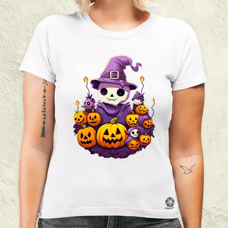 Cuki Halloween v1 női póló