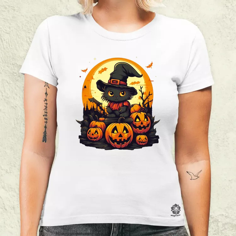 Cuki Halloween v2 női póló
