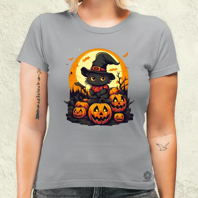 Cuki Halloween v2 női póló