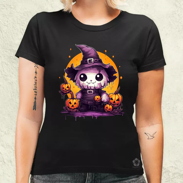 Cuki Halloween v4 női póló