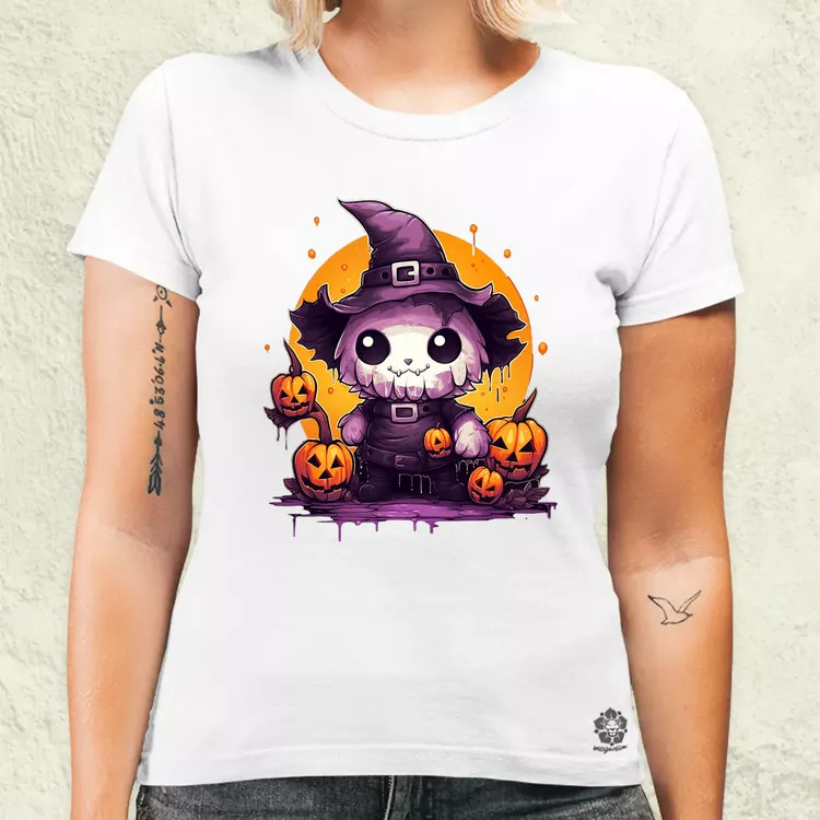 Cuki Halloween v4 női póló