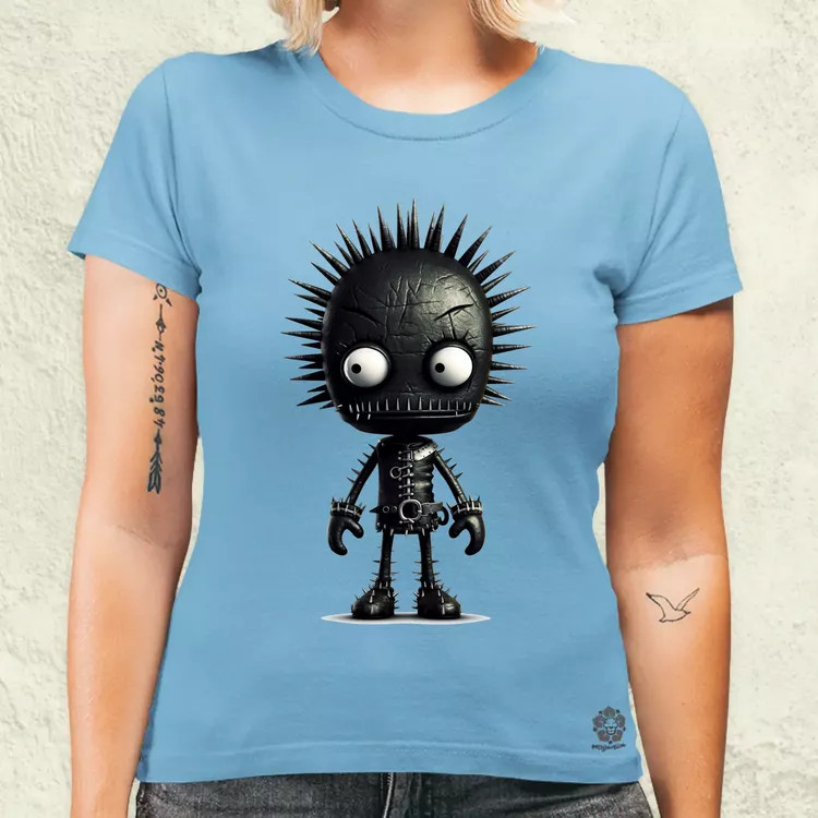 Fekete punk srác v1 női póló
