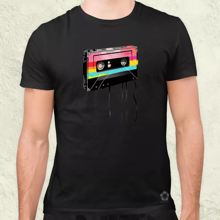 Kazetta vintage v2 férfi póló