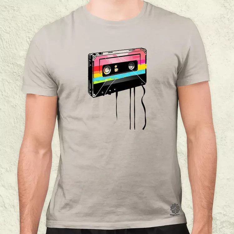 Kazetta vintage v2 férfi póló
