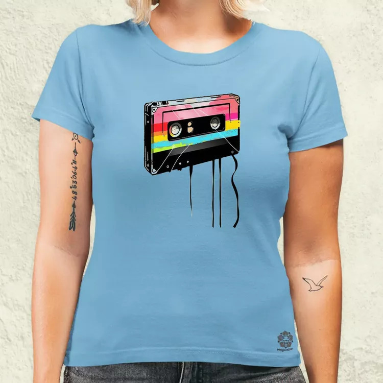 Kazetta vintage v2 női póló
