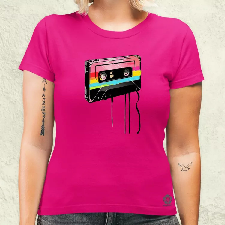 Kazetta vintage v2 női póló