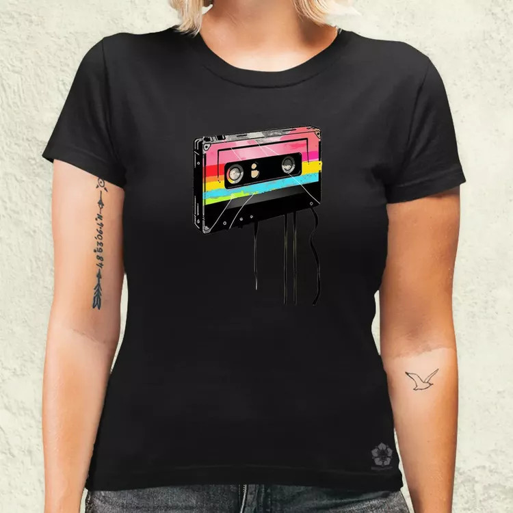 Kazetta vintage v2 női póló