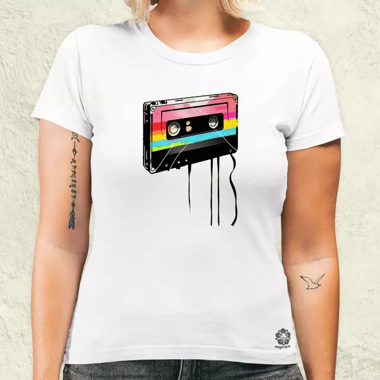 Kazetta vintage v2 női póló