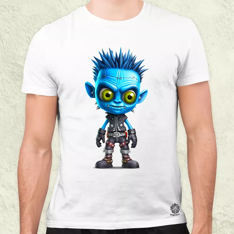 Kék punk srác v1 férfi póló