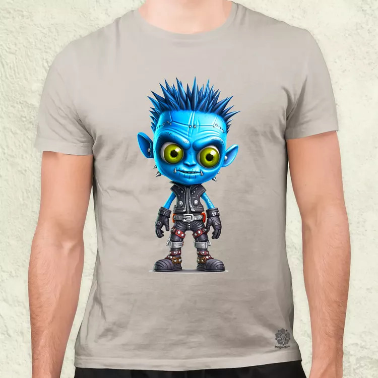 Kék punk srác v1 férfi póló