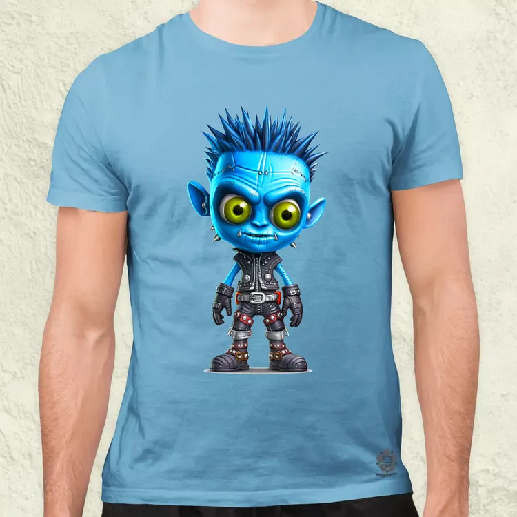 Kék punk srác v1 férfi póló