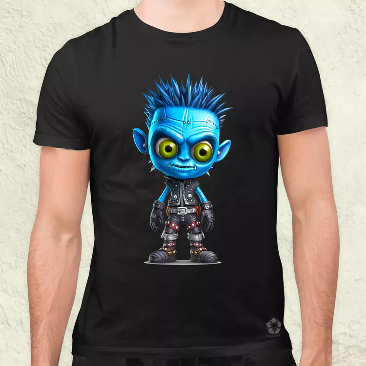 Kék punk srác v1 férfi póló