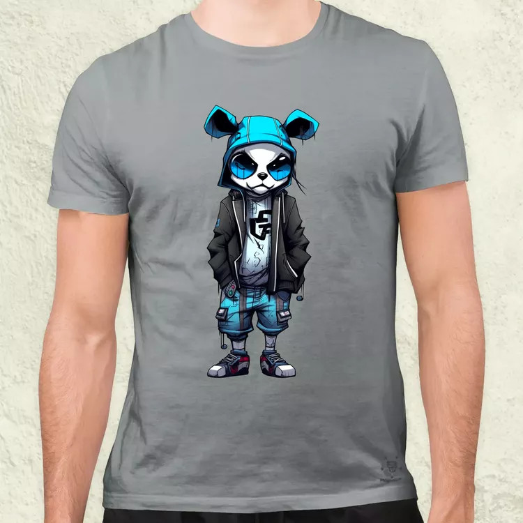 Laza panda srác v2 férfi póló