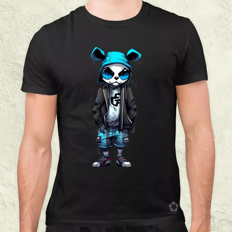 Laza panda srác v2 férfi póló