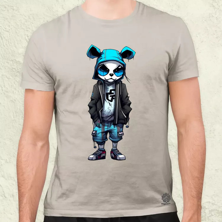 Laza panda srác v2 férfi póló